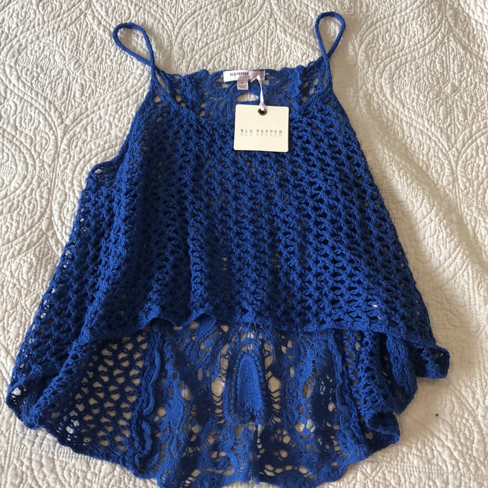 NWT Blu Pepper crochet tank top